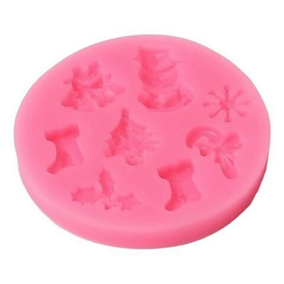 Силиконовый молд «Новогодняя атрибутика», 6,5×6,5 см, цвет розовый