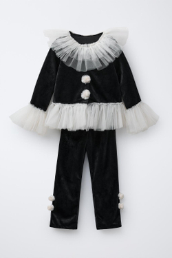 ZARA КОСТЮМ АРЛЕКИНА, ЧЕРНЫЙ