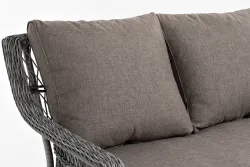 "Гранд Латте" диван трехместный из искусственного ротанга, цвет графит