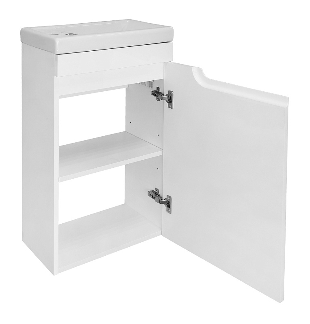 Комплект Тумба Azario KANTRI 45 450х250х775 подвесная, с раковиной Фостер 45, правая, белый глянец (CS00097245)