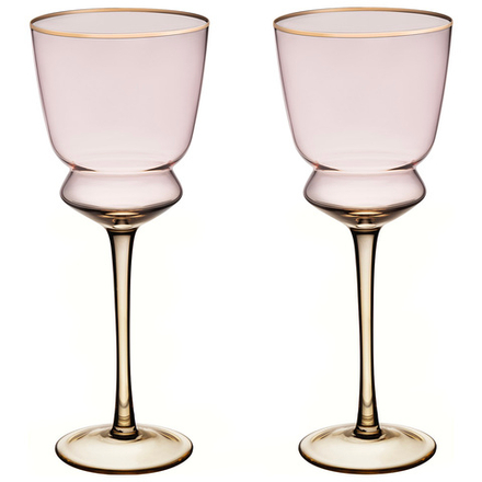 НАБОР БОКАЛОВ ДЛЯ ВИНА "TWIST & SHINE" PINK, 2 ШТ/380 МЛ