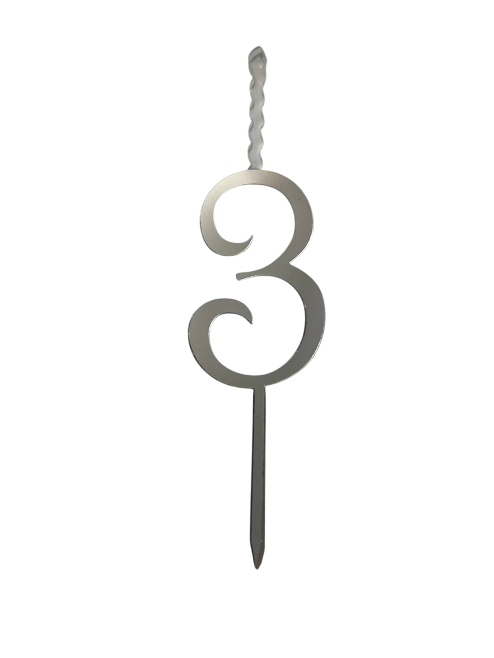 Элегантный топпер-свеча «Цифра 0-9» (серебро)