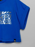 Футболка детская оверсайз укороченная с принтом