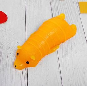 Мялка-антистресс игрушка сквиши Спящий Мишка 13*6 см Оранжевый