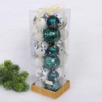 Набор шаров «Snow shine» 7 см + 5 см (24 предмета), Изумруд/Белый