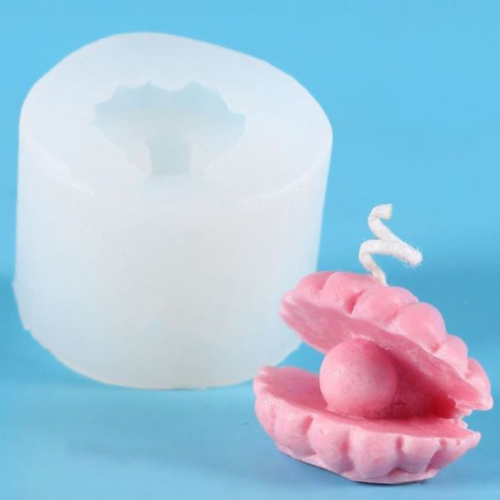 Молд силиконовый "Открытая ракушка с жемчужиной" 4,7*4,7*3,6 см