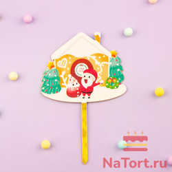 Топпер «Merry Christmas» пряничный домик