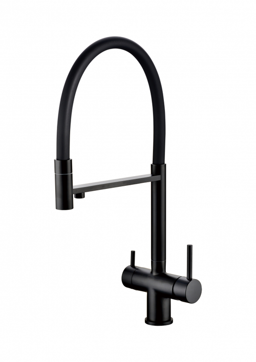 Смеситель для кухни Grocenberg GB4099 с гибким изливом черный матовый