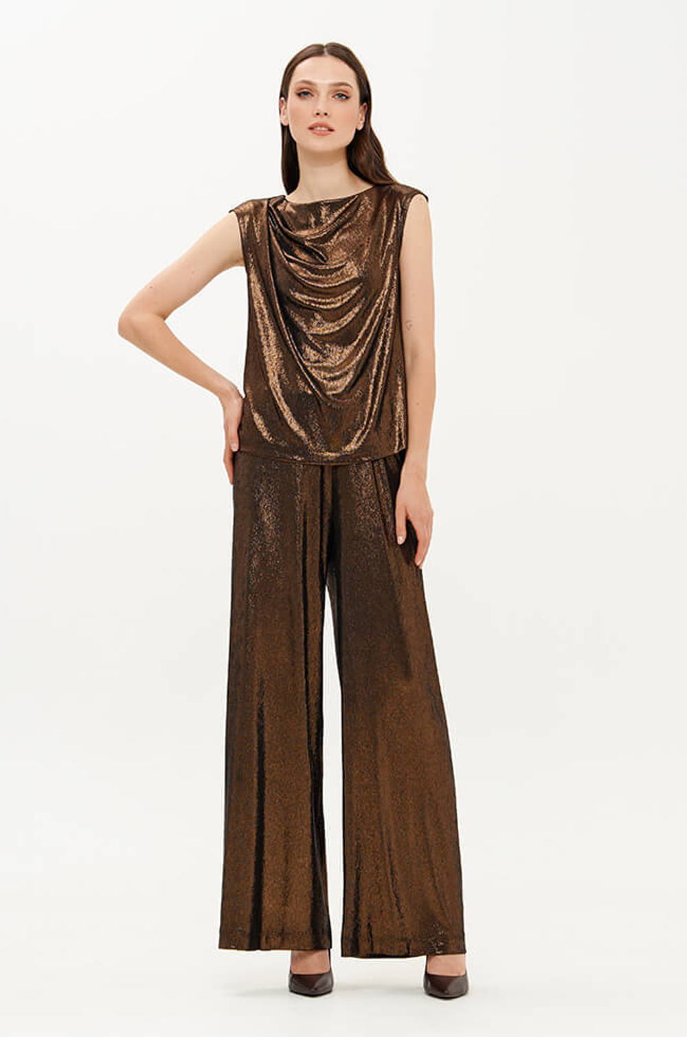 31208 Брюки женские (золотисто-черный)