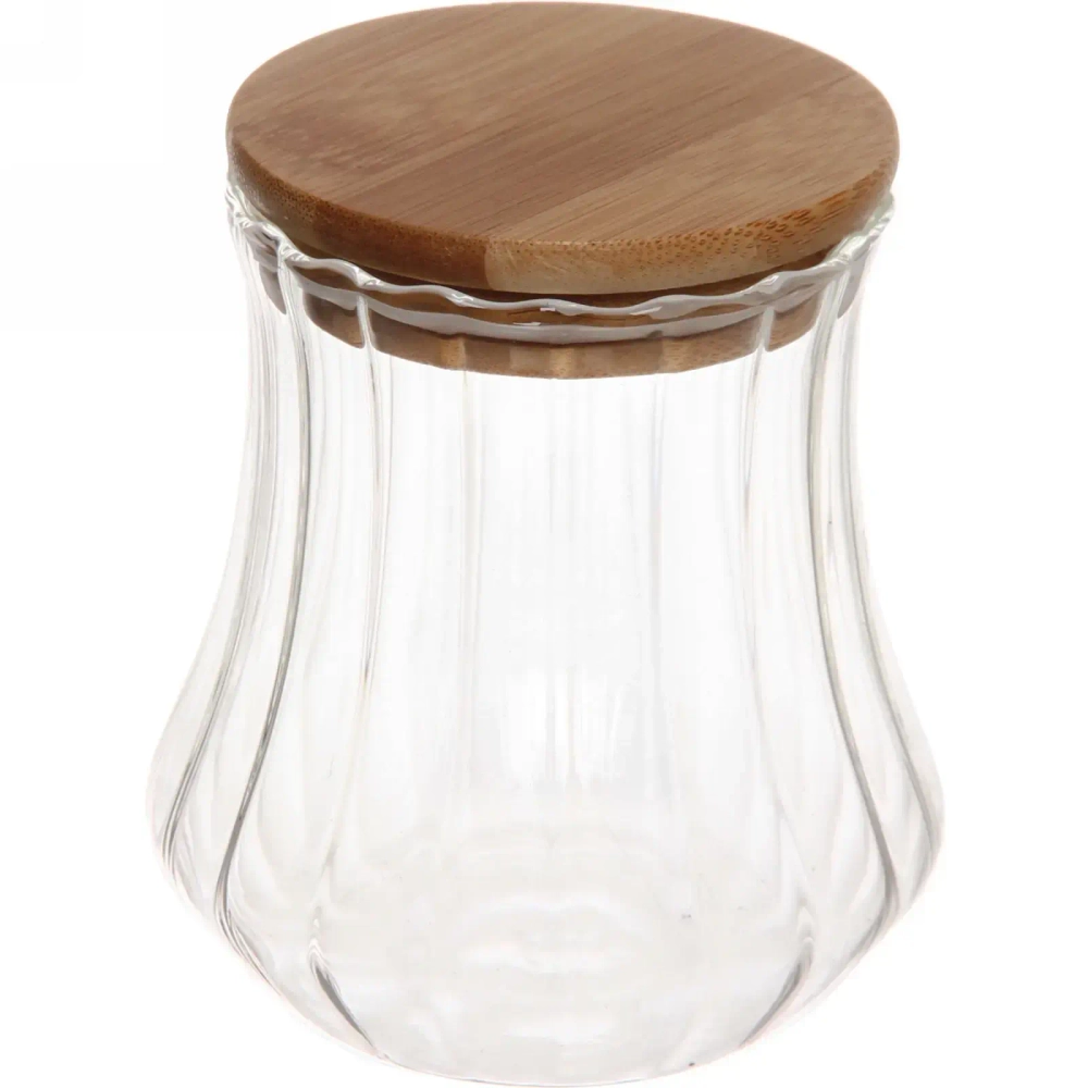 Банка для продуктов стеклянная 500мл «Bella cucina» с бамбуковой крышкой