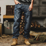 Мужские джинсы с изысканной вышивкой "колосья" на задних карманах