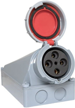 Розетка стационарная наружная EKF ps-1452-125-380