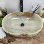 Каменная раковина из оникса Oval Green Big OY-00810 (60*40*15см)