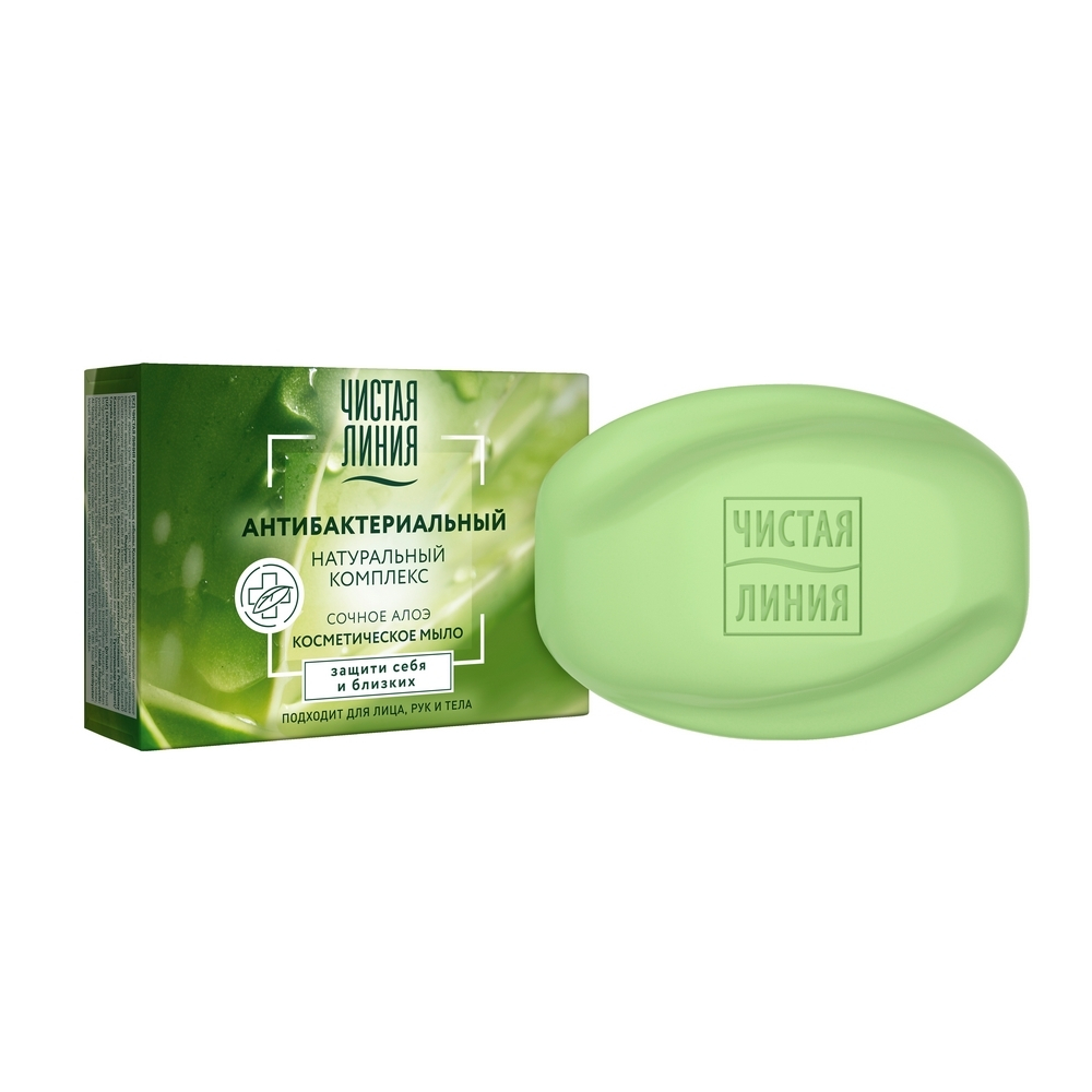 ЧИСТАЯ ЛИНИЯ МЫЛО КОСМЕТИЧЕСКОЕ АЛОЭ 48Х90Г