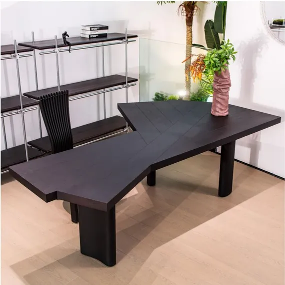 Письменный стол 4618 с ассиметричной столешницей 180х120 см, черный