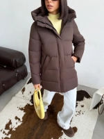 Куртка демисезонная удлиненная с капюшоном