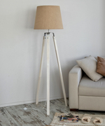 Торшер напольный коричневый с горчичным абажуром в стиле лофт, светильник напольный классический, Фьорд, E27, 60 Вт