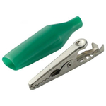 Зажим крокодил для проводов изолированный 44мм (Зеленый) - 10шт