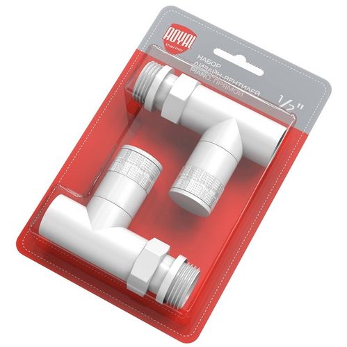 Набор ручной регулировки Royal Thermo Piano (2 шт.) 1/2" прямой, цвет белый (RTE 56.0010)