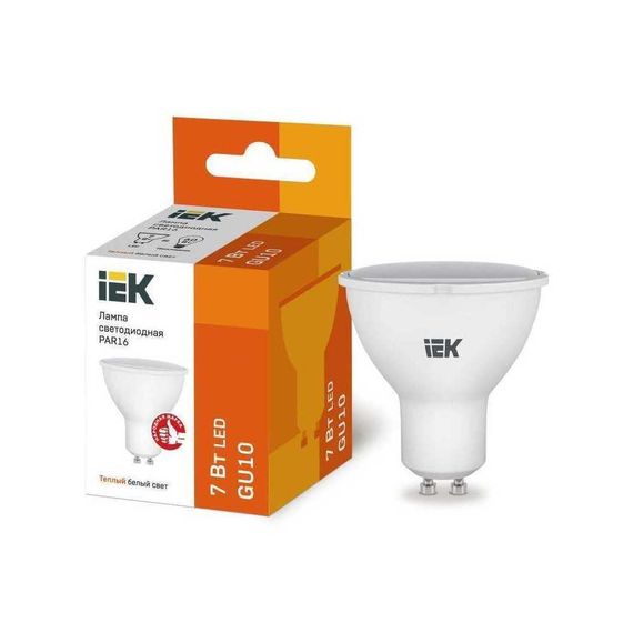 Лампа светодиодная IEK GU10 7W 3000K матовая LLE-PAR16-7-230-30-GU10