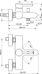 Смеситель Ideal Standard BC199U5 для ванны с душем