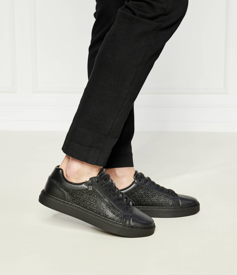 Кожаные кроссовки Calvin Klein - черный(HM0HM01496)