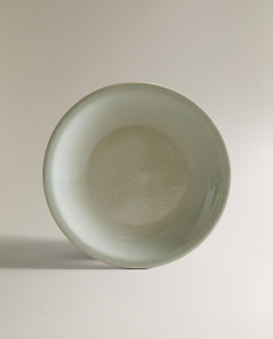 Zara Home тарелка десертная из каменной керамики, цвет зелёный, 19.2 см