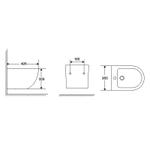 Биде подвесное Azario Grado 495х365х325 санфаянс, белый (AZ-0046F)