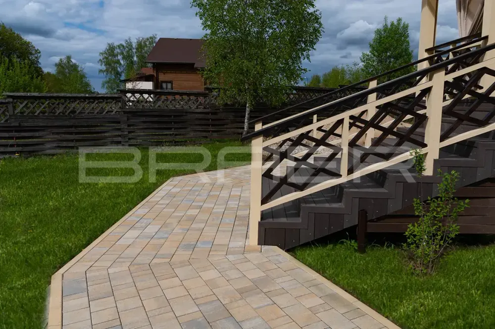 Тротуарная плитка Braer Старый город Ландхаус, Color Mix Песчаник, 60 мм