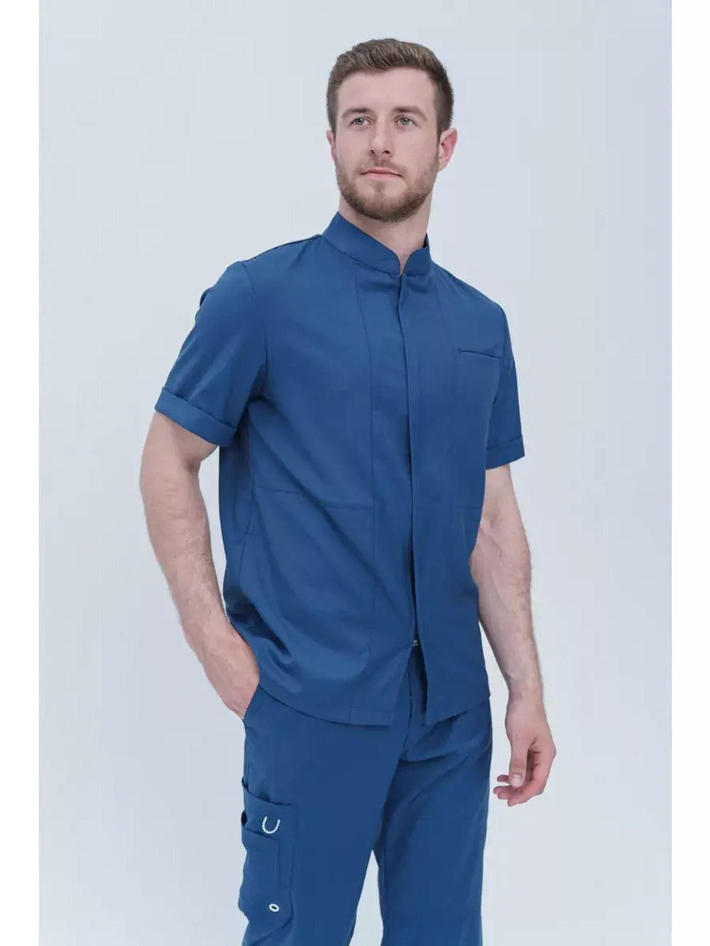 рубашка мужская медицинская на молнии TZ700