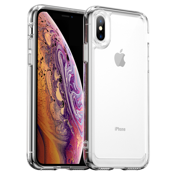 Двухкомпонентный прозрачный чехол для смартфона iPhone X и XS, мягкий отклик кнопок, усиленная защита