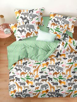 Постельное белье поплин Сказка "Лимпопо/Лимпопо (компаньон)" Наволочка 50х70 см 1 шт Простынь 150x215 см