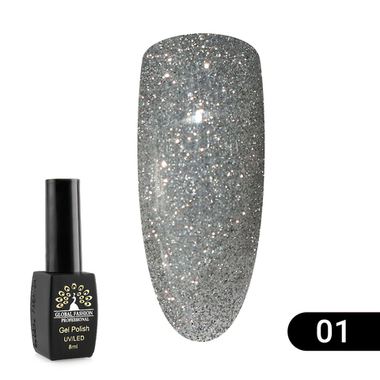 Гель лак Disco Gel Shine Spectrum, Global Fashion, светоотражающий, 8 мл 01