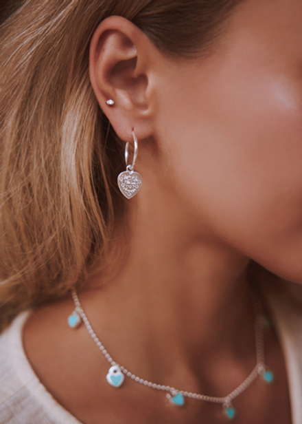 Серьги-трансформеры  «Хати» с лазурной ювелирной эмалью