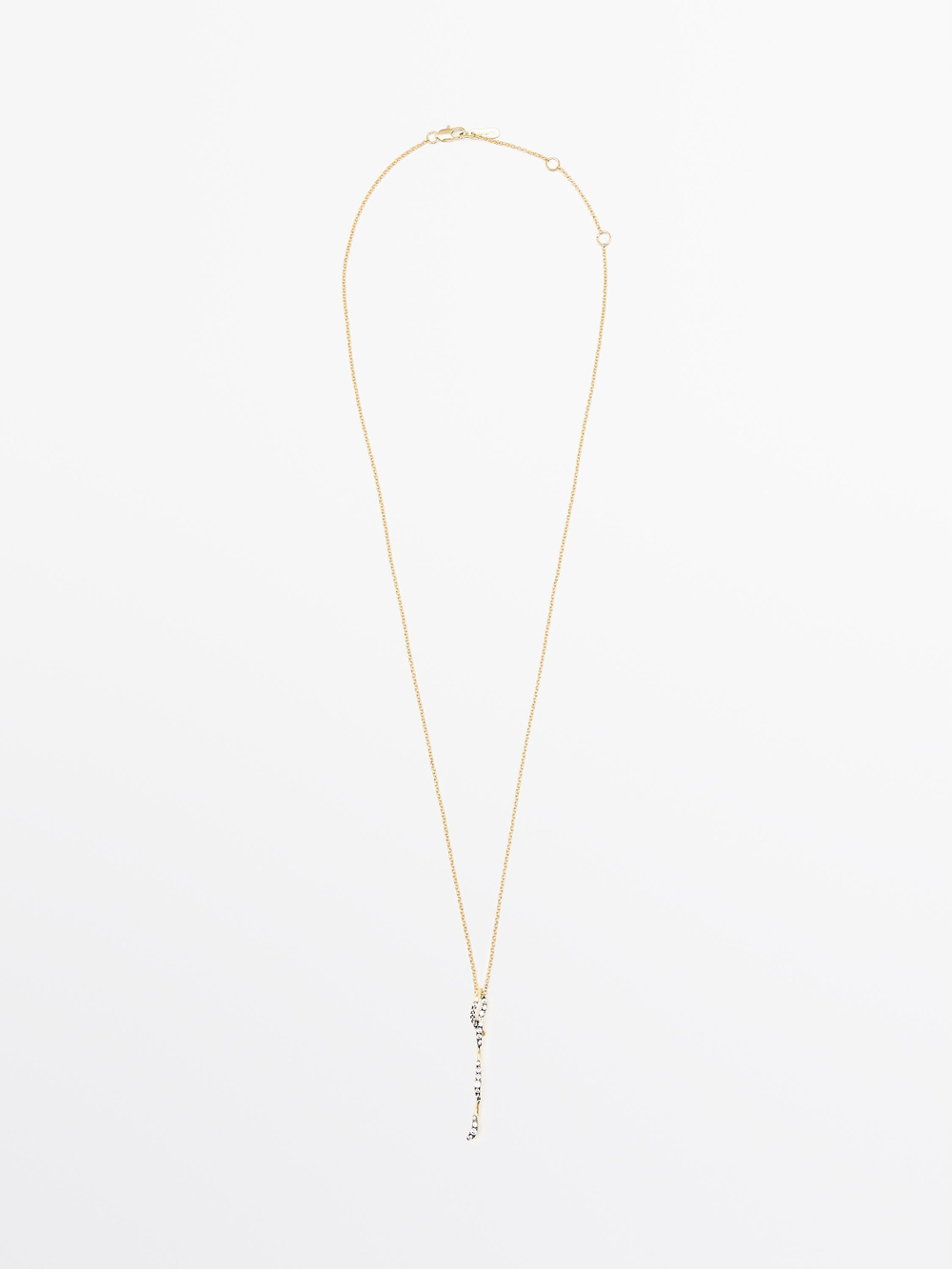 Massimo Dutti Подвеска со стразами, золотистый