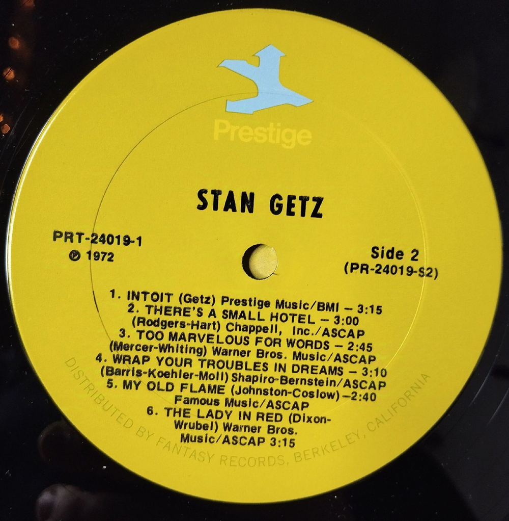 Винтажная виниловая пластинка LP Stan Getz (USA 1972)