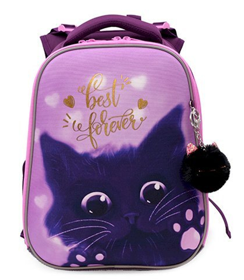 Ранец анатомический ПандаРог Кошка, 38х29х16 см, 2 отделения, 2 кармана, система регулировки