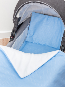 Комплект в коляску с флисом Голубой горох