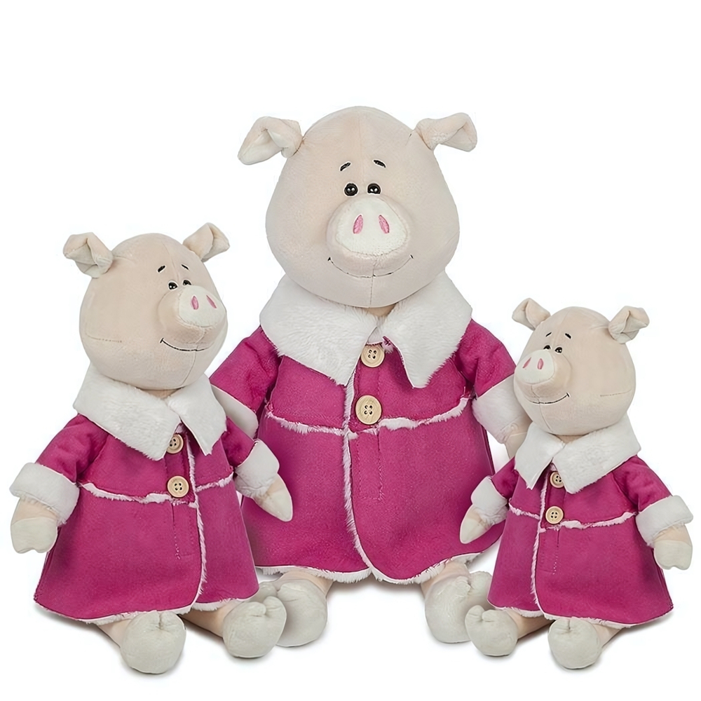 Свинка Глаша в Дубленке, 28см. MAXITOYS