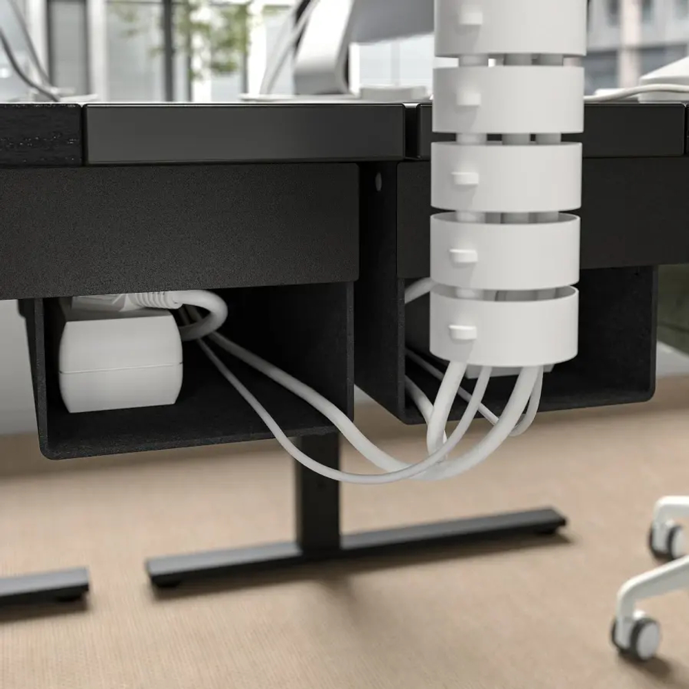 Письменный стол с регулировкой по высоте - IKEA MITTZON/МИТТЗОН ИКЕА, 140х80х62-126 см, черный