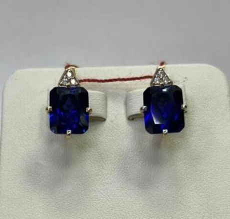 Серьги из золота с сапфирами