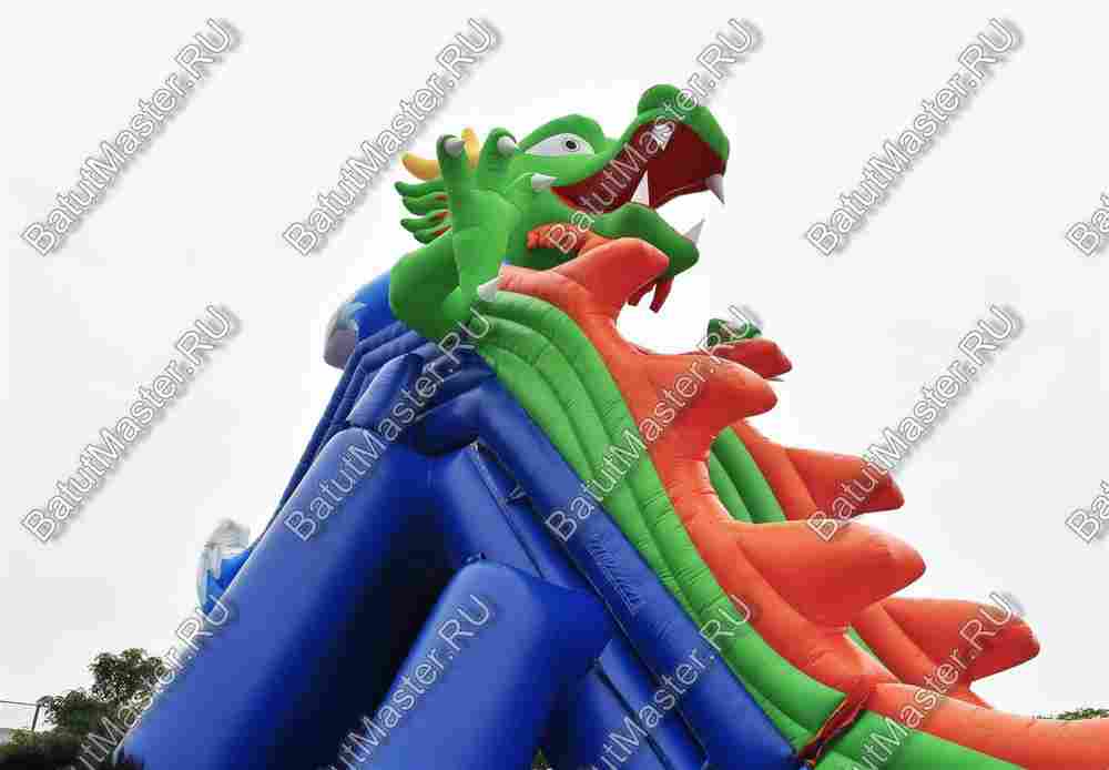 Надувной наземный аквапарк «Драконья гора», 27*17*11 м