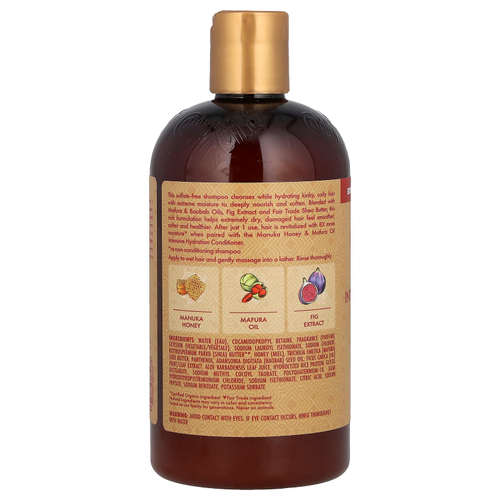 SheaMoisture, Manuka Honey & Mafura Oil, шампунь для интенсивного увлажнения, для очень сухой кожи, для поврежденных волос, 384 мл (13 жидк. унц.)