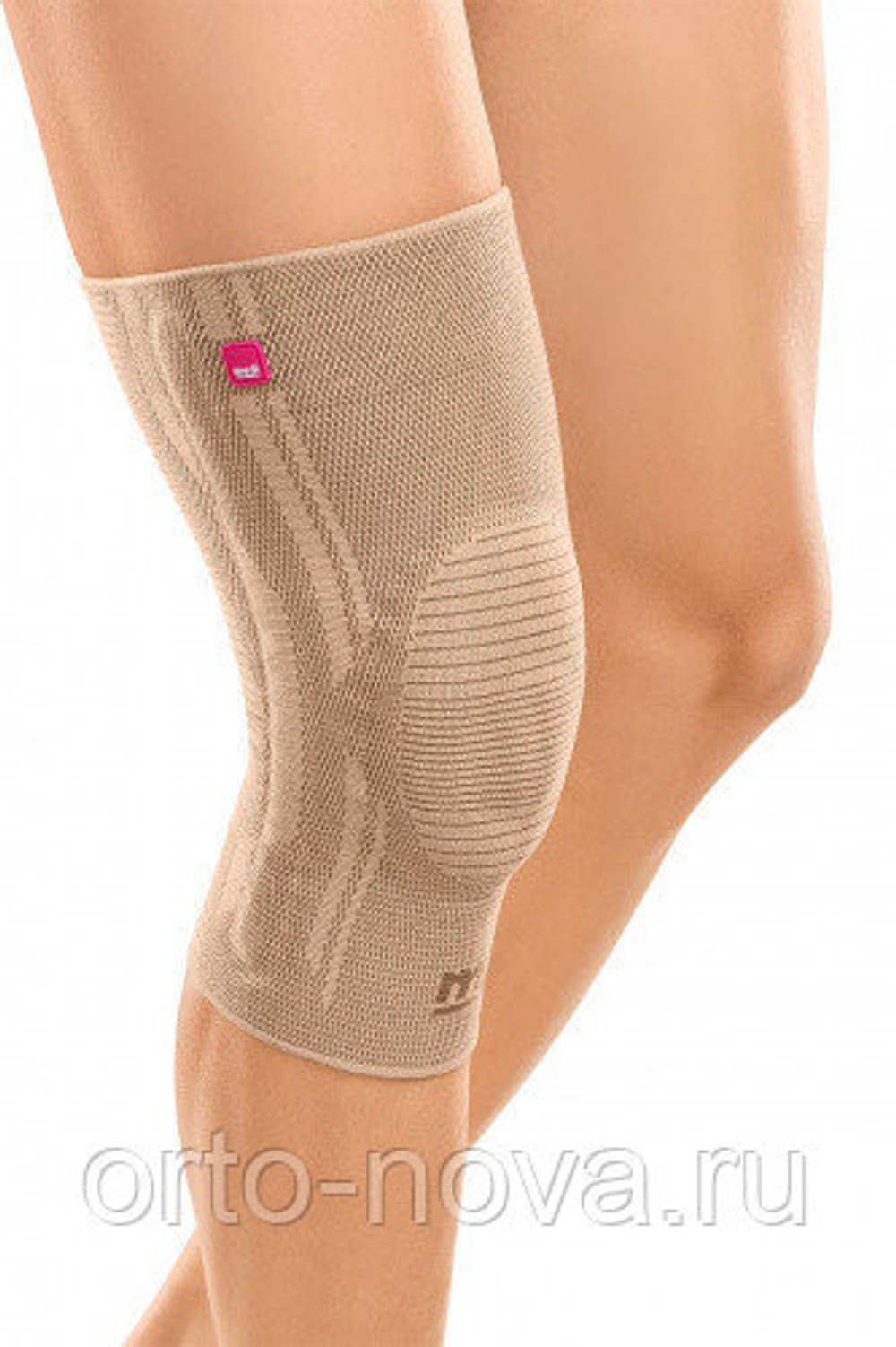 611 Бандаж коленный с силиконовым пателлярным кольцом GENUMEDI - бежевый