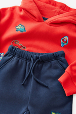 Толстовка с капюшоном и джоггеры в комплекте для мальчика Next N96-328, Красный, Темно-синий