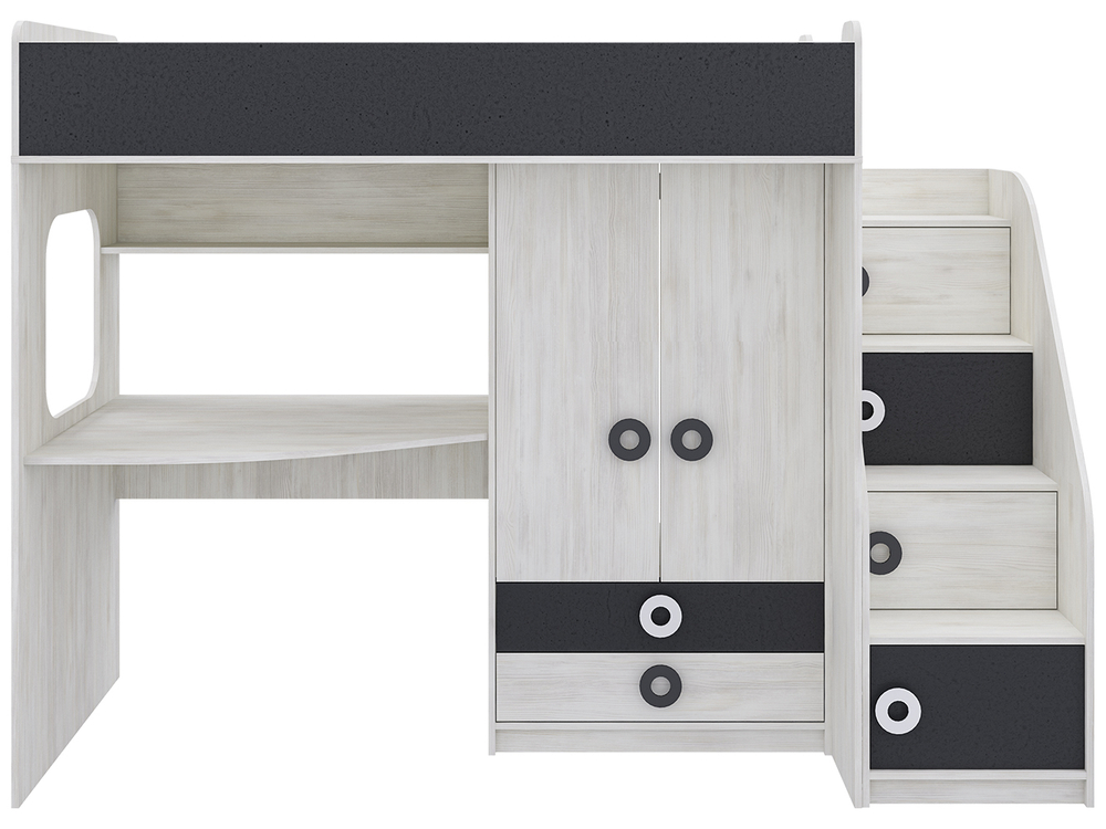 Кровать Адель,1720х1832х850 Свет.дерево/Графит