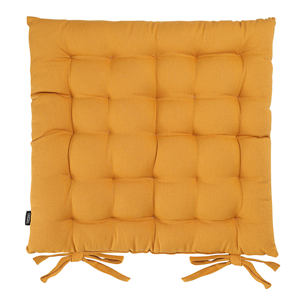 Подушка на стул из хлопка цвета карри из коллекции essential, 35х35 см