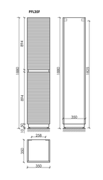 Шкаф-пенал напольный SANCOS Folk Floor, 350х350х1880 мм, цвет Капучино, арт. PFL35FCP