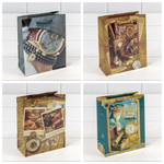 Пакет подарочный 12х15х5.5см "Мужской" глянцевый (Микс)