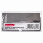 Бейдж магнитный серебристый 34х70 мм с окошком 14х65 мм, BRAUBERG, 237464